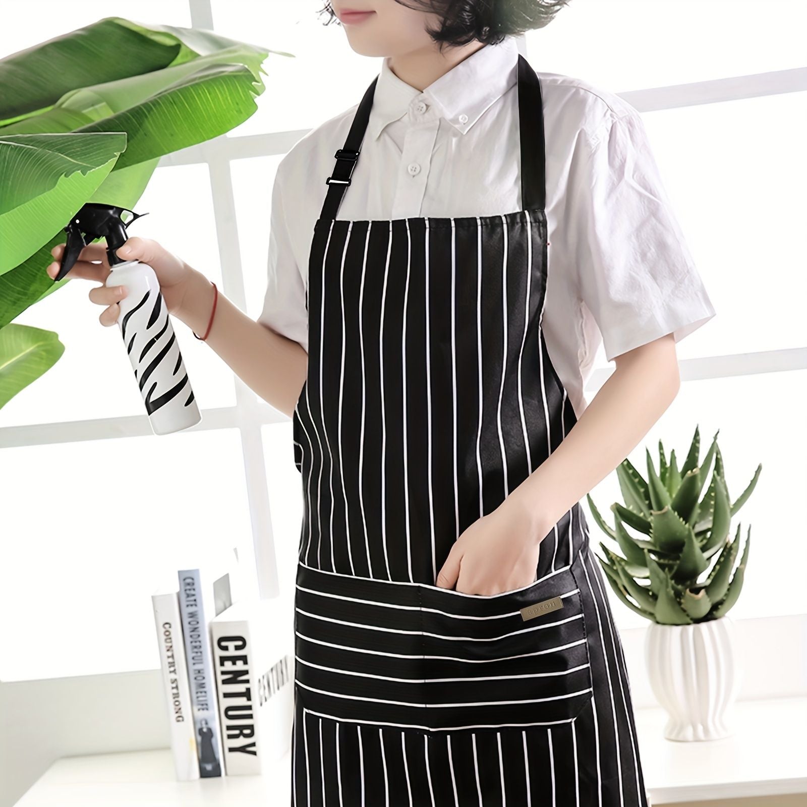 1pc Black Apron, Unisex Adjustable Bib Apron With 2 Pockets, Cooking Kitchen Apron For Women Men, Kitchen BBQ Apron, Cotton Linen Chef Apron For Cooking, Baking Gardening Restaurant BBQ