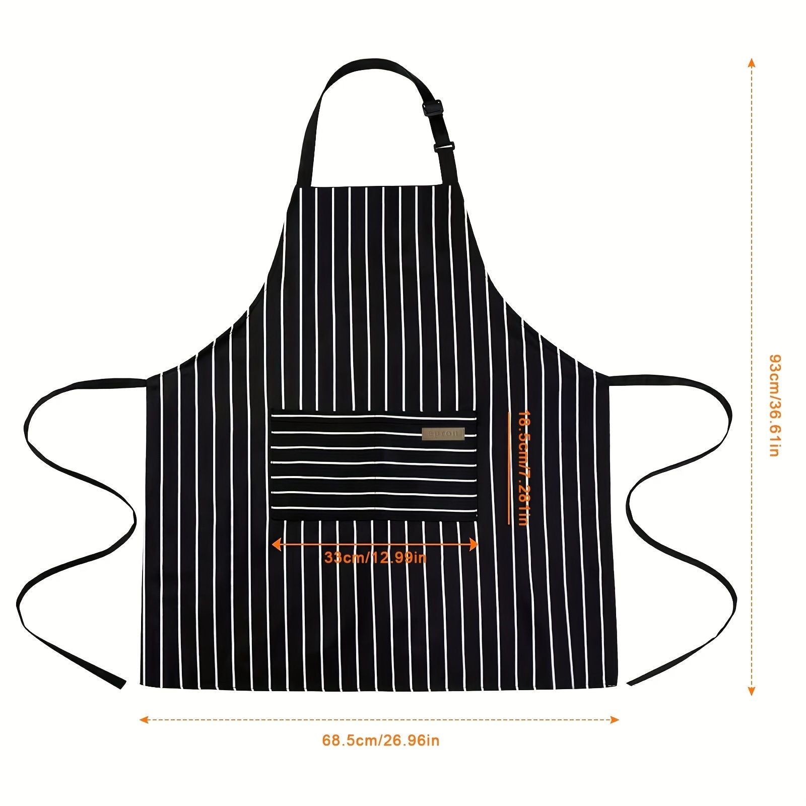 1pc Black Apron, Unisex Adjustable Bib Apron With 2 Pockets, Cooking Kitchen Apron For Women Men, Kitchen BBQ Apron, Cotton Linen Chef Apron For Cooking, Baking Gardening Restaurant BBQ