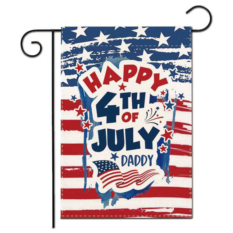 1pc Printed Garden Flag; Patriotic 4th Of July Memorial Day Independence Day Flag; Yard Outdoor Flag; Yard Decoration; Yard Supplies; Party Decor; Holiday Supplies