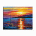 Modern Abstract Seascape Posters and Prints Wall Art Canvas Painting Sea Boat Decorative Pictures for Living Room Home Decor