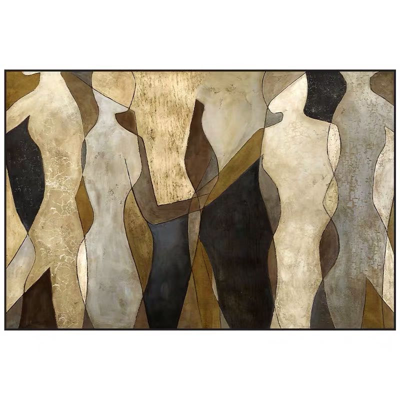100% Hand Painted Abstract Oil Painting Wall Art Modern Retro Figure On Canvas Home Decoration For Living Room No Frame