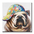 Hand Painted Abstract Oil Painting Wall Art Modern Minimalist Pet Dog Picture Canvas Home Decor For Living Room No Frame