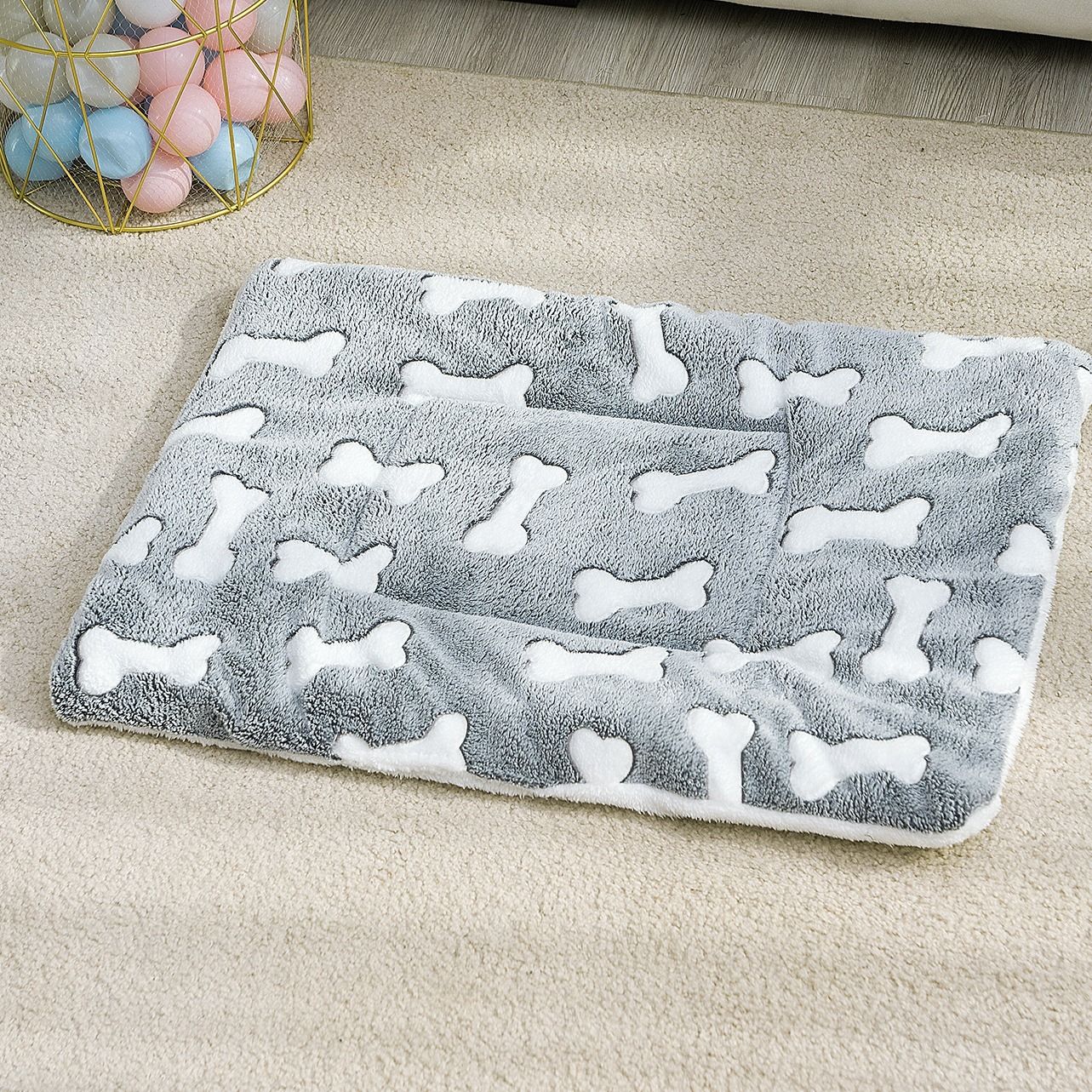 1pc Pet Bed Mat; Thickened Cat And Dog Sleeping Pad; Warm Double-sided Blanket Kennel