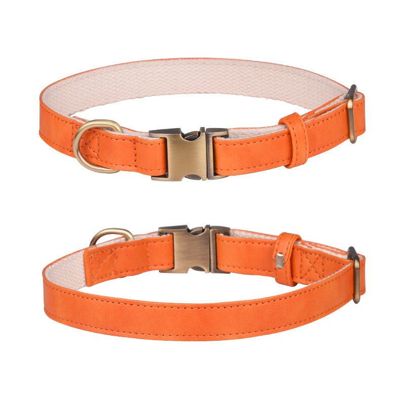 Leather dog collar; Leather Dog Collar Soft Padded Breathable Adjustable Tactical Pet Collar with Durable Metal Buckle for Small Medium Large Dogs