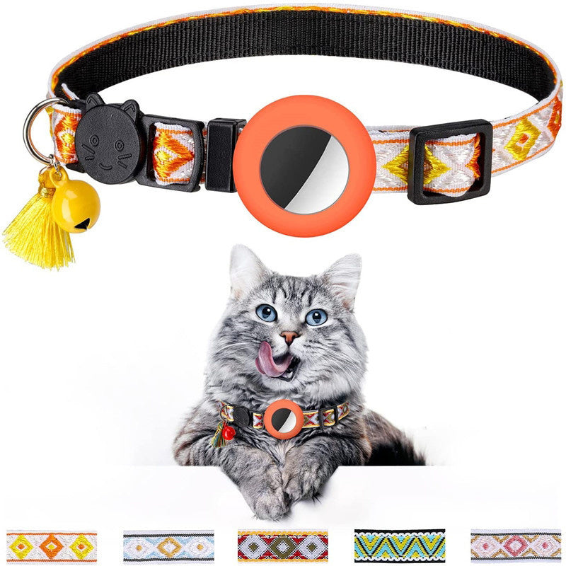 Pet Colored Bell Tassel Collar For Airtag Tracker
