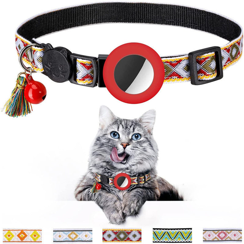 Pet Colored Bell Tassel Collar For Airtag Tracker
