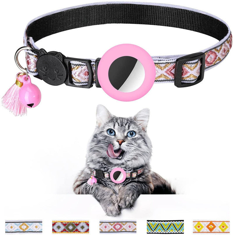 Pet Colored Bell Tassel Collar For Airtag Tracker