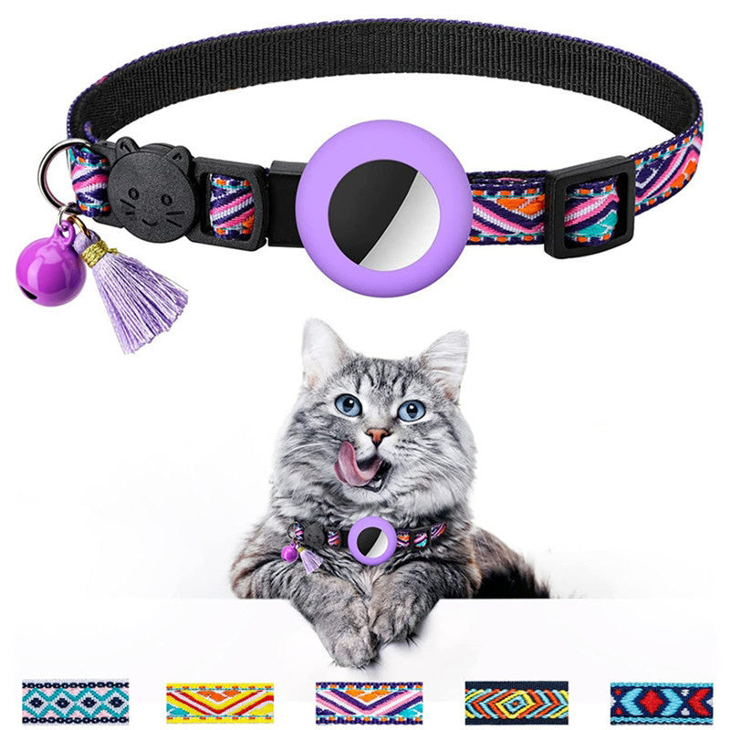 Pet Colored Bell Tassel Collar For Airtag Tracker