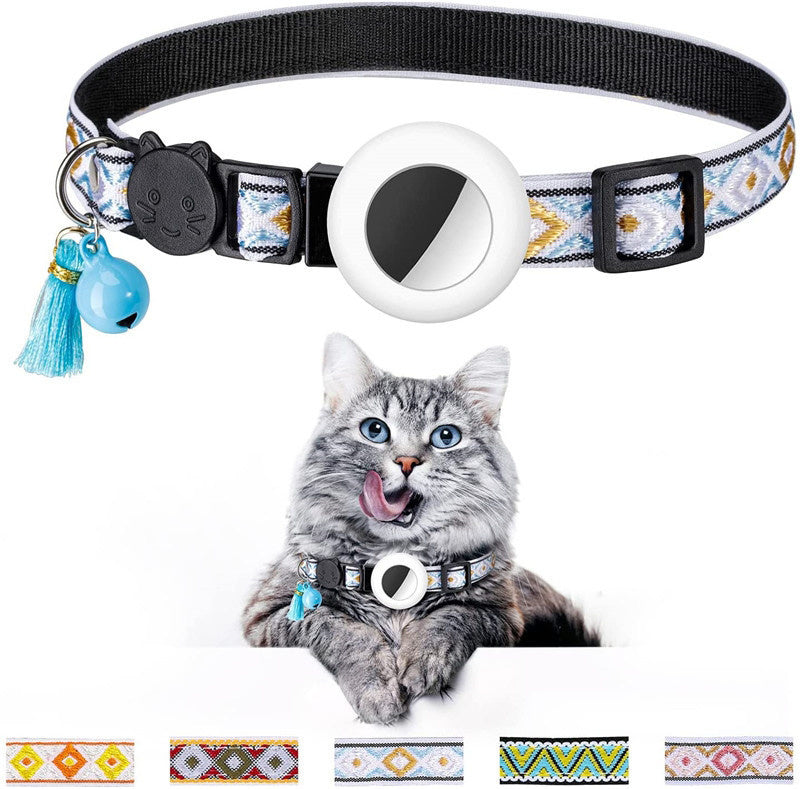 Pet Colored Bell Tassel Collar For Airtag Tracker