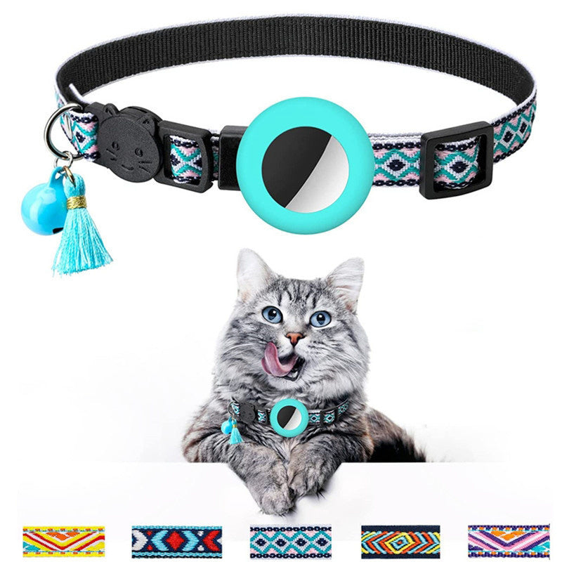 Pet Colored Bell Tassel Collar For Airtag Tracker