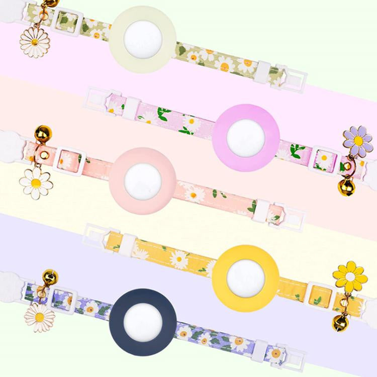 For AirTag Tracker Silicone Cover Small Daisy Pet Collar Dog Collar