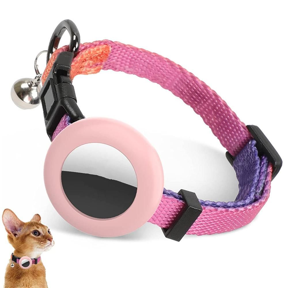 For AirTag Tracker Silicone Case Rainbow Gradient Pet Collar