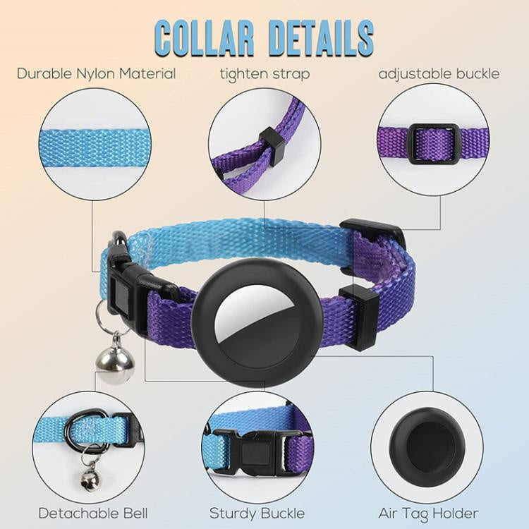 For AirTag Tracker Silicone Case Rainbow Gradient Pet Collar
