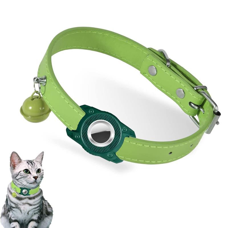 For AirTag Tracker Waterproof Protection Case Pet Leather Collar
