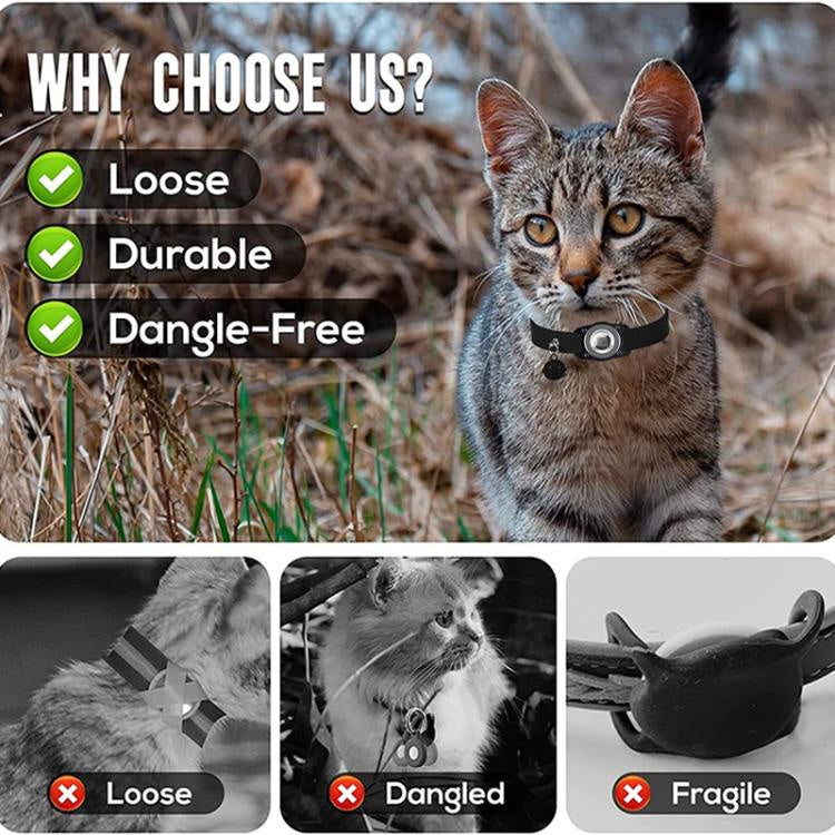 For AirTag Tracker Waterproof Protection Case Pet Leather Collar