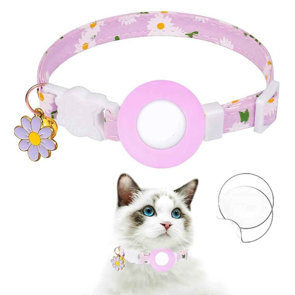 For AirTag Tracker Silicone Cover Small Daisy Pet Collar Dog Collar