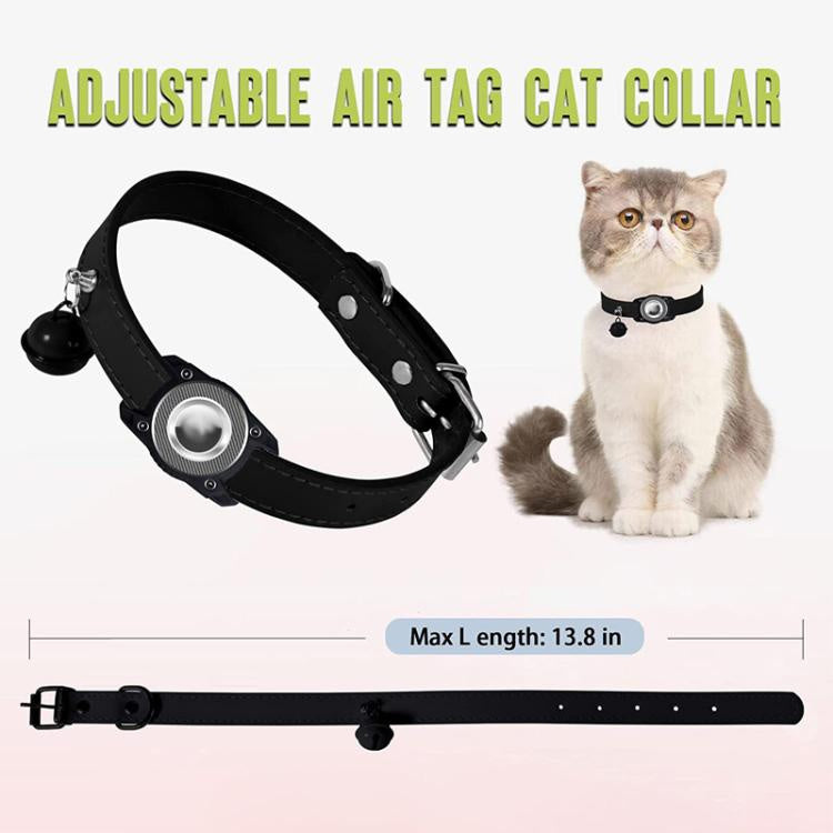 For AirTag Tracker Waterproof Protection Case Pet Leather Collar