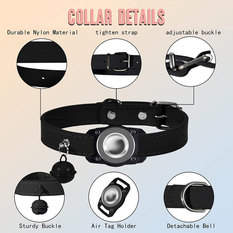 For AirTag Tracker Waterproof Protection Case Pet Leather Collar