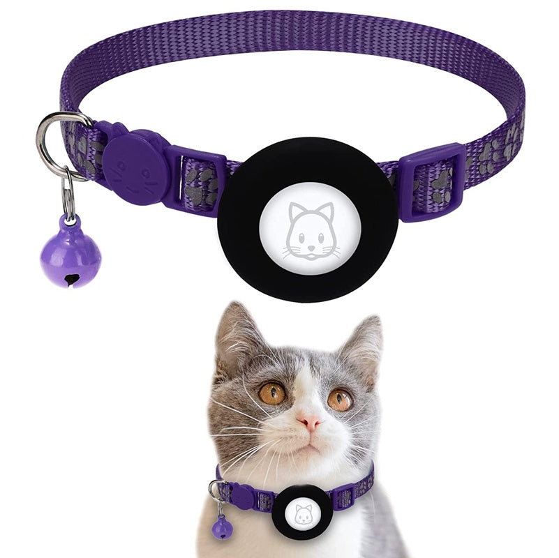 Pet Cat Reflective Collar With Bell For Airtag Tracker