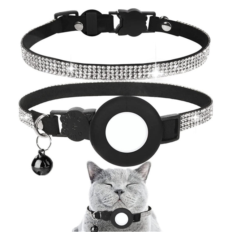 Rhinestone Decor Pet Collar For Airtag Tracker Case
