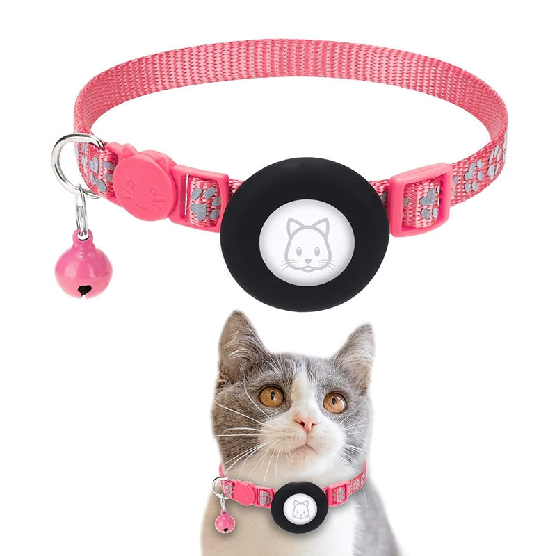 Pet Cat Reflective Collar With Bell For Airtag Tracker