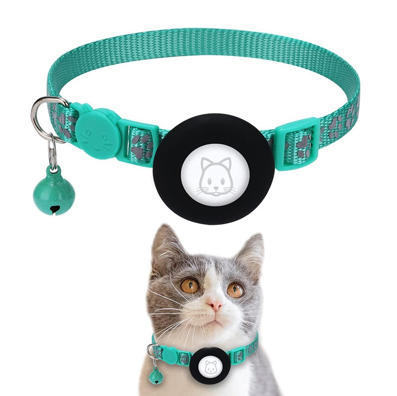 Pet Cat Reflective Collar With Bell For Airtag Tracker
