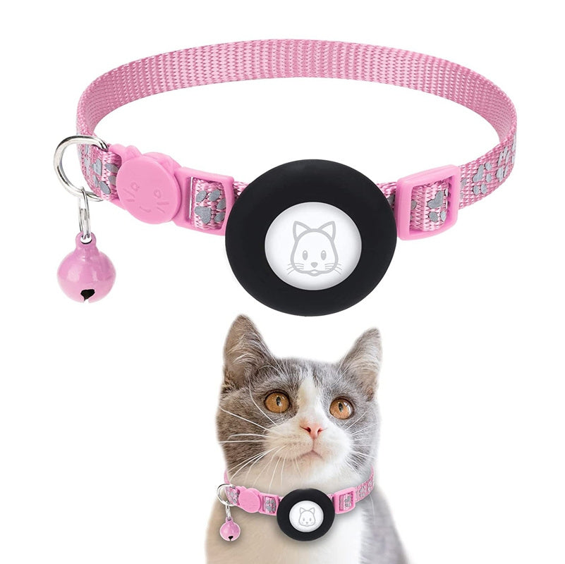 Pet Cat Reflective Collar With Bell For Airtag Tracker