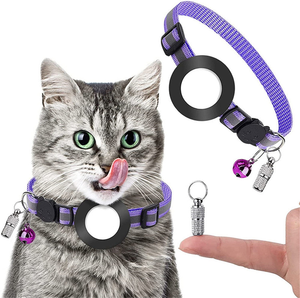 Pet Anti Lost Address Pendant Collar With Bell For Airtag