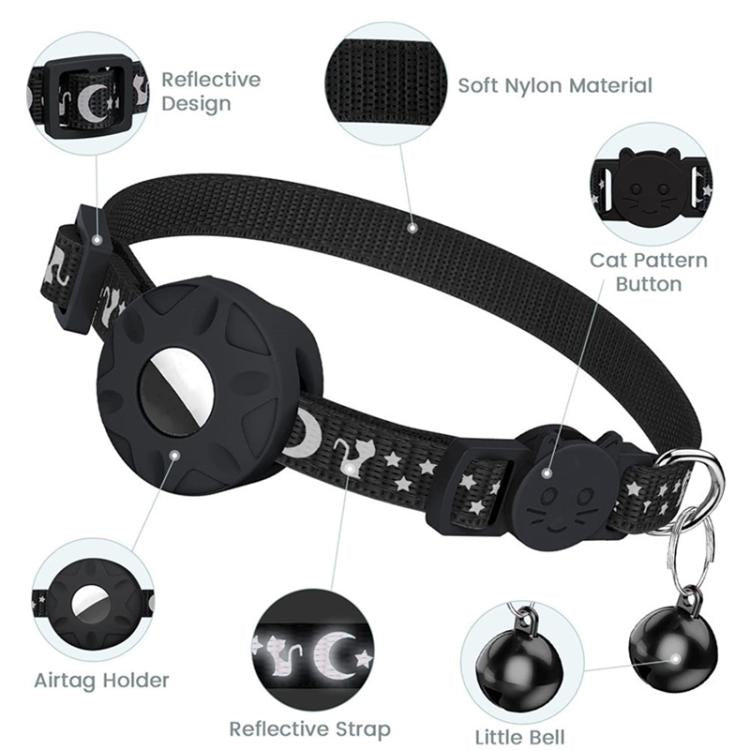For AirTag Tracker Silicone Case Reflective Cats Dogs Pet Collar