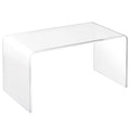 32" Clear Acrylic Coffee Table, 0.5In Thick C-Shape Waterfall End Coffee Table, Multipurpose Lucite Tea Table for Living Room