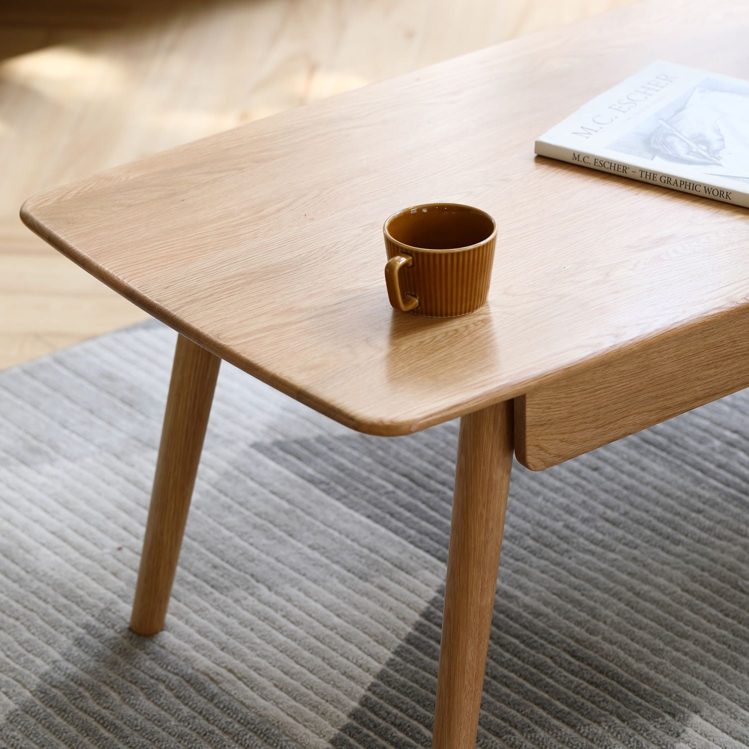 Center table Low Table 100% solid wood Top plate Desk Coffee table Width 100 x Depth 50 x Height 44 cm Study desk Work from home Easy to assemble Natural wood with storage shelf Natural writing desk
