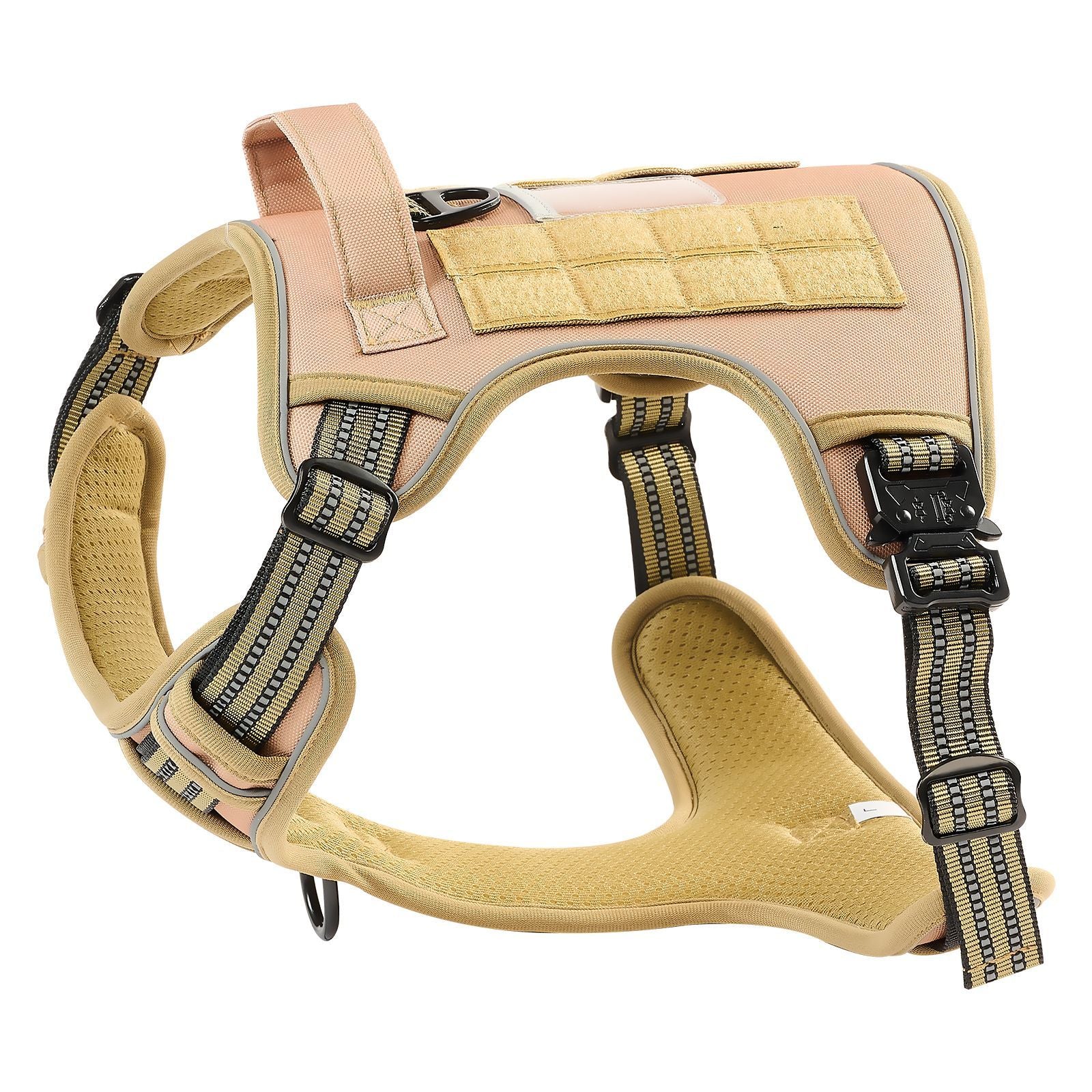 Dog Harness for Large Dogs, No Pull Tactical Dog Harness Adjustable Pet Vest, with Handle, Metal Rings, Buckles, Reflective Stitching Nylon Oxford Fabric, for Training, Walking, and Hiking