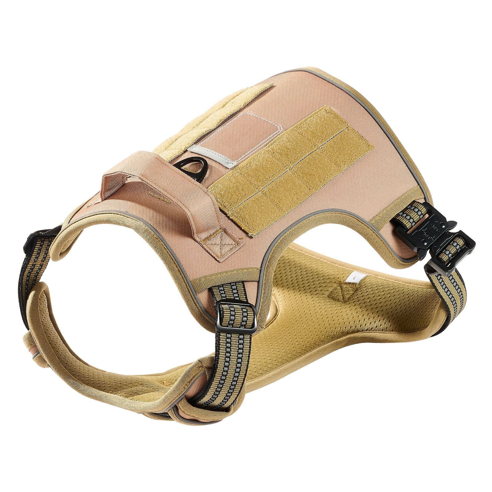 Dog Harness for Large Dogs, No Pull Tactical Dog Harness Adjustable Pet Vest, with Handle, Metal Rings, Buckles, Reflective Stitching Nylon Oxford Fabric, for Training, Walking, and Hiking