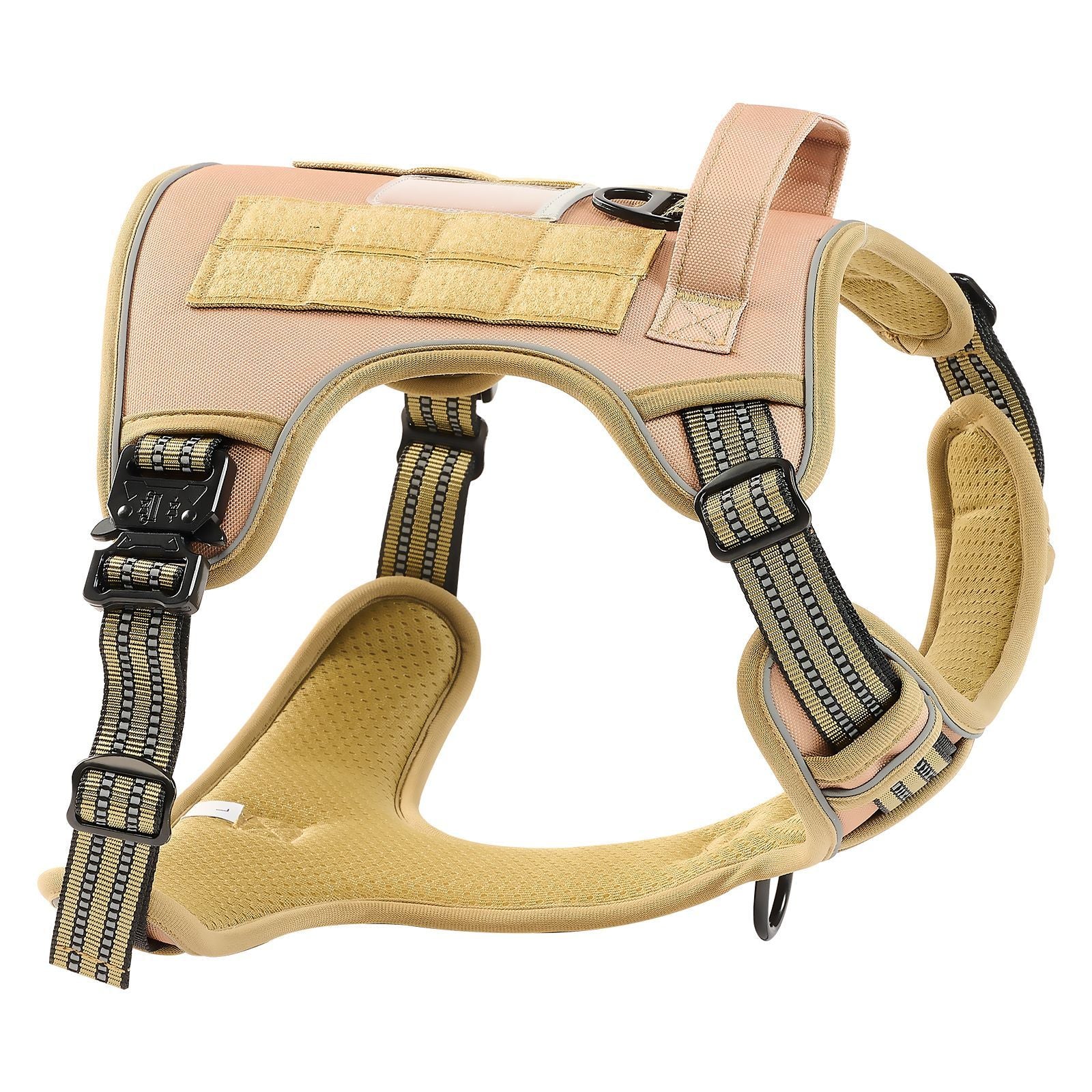 Dog Harness for Large Dogs, No Pull Tactical Dog Harness Adjustable Pet Vest, with Handle, Metal Rings, Buckles, Reflective Stitching Nylon Oxford Fabric, for Training, Walking, and Hiking