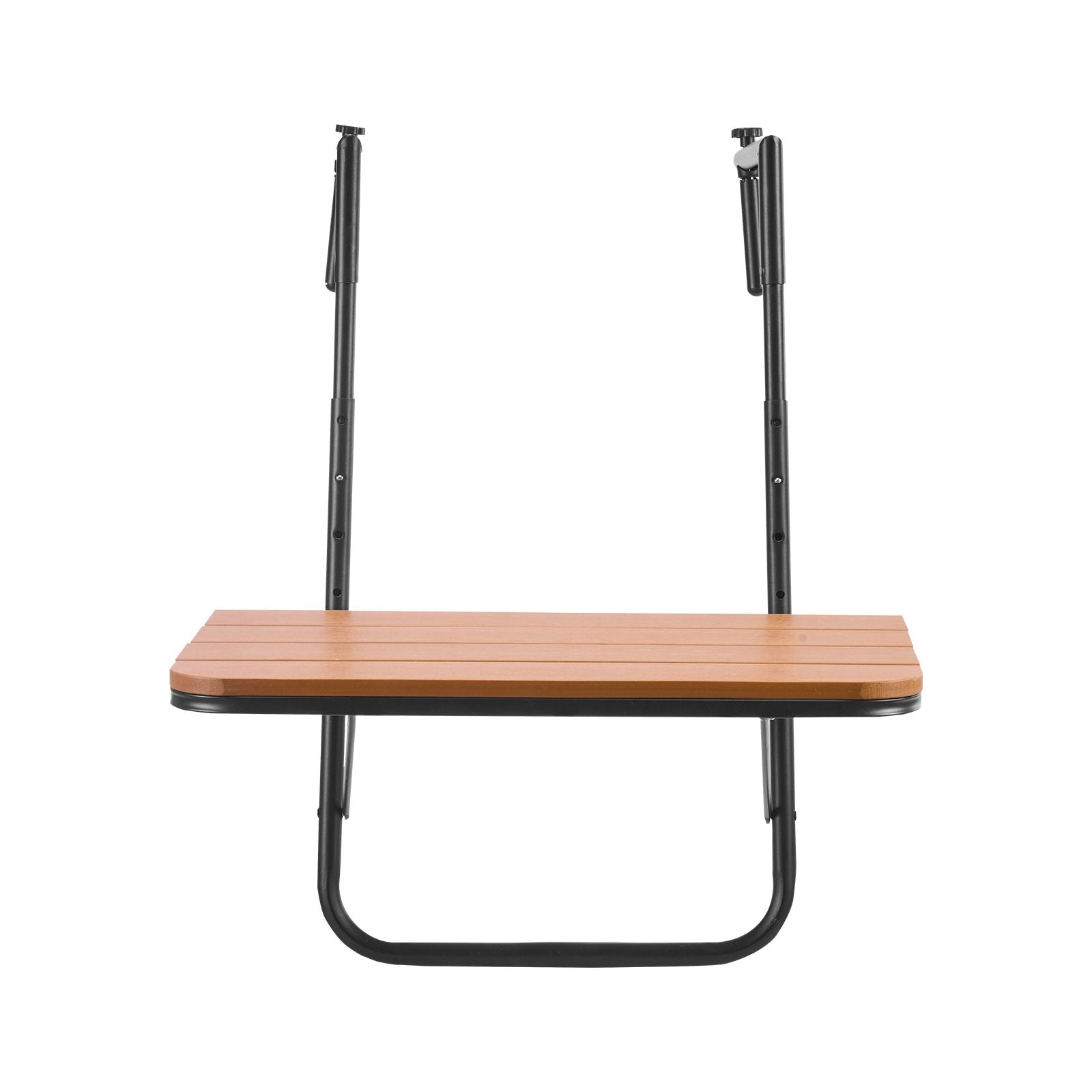 Balcony Hanging Table, 25 x 24 in Folding Balcony Railing Table, Outdoor Balcony Bar Table for Railings, 4-Level Adjustable, Fit Railing from 1" to 8.27", Serving Table for Patio & Deck