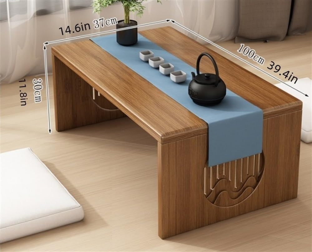 Foldable Low Table, Bamboo Coffee Table, Floor-Standing Small Tea Table, Suitable for Living Room, Coffee Table, Dining Table, Home Decoration