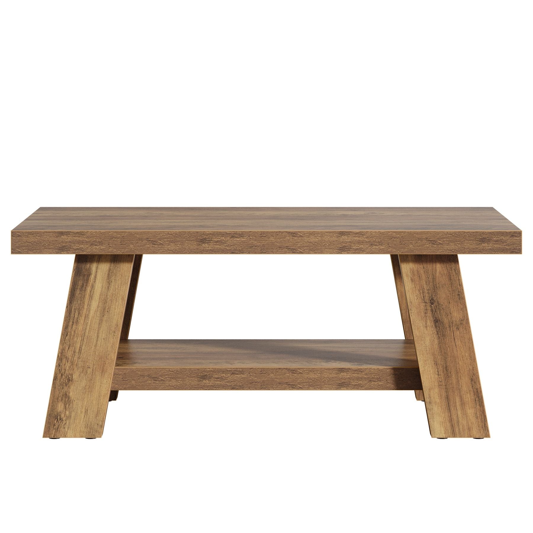 Coffee Table, Farmhouse 2-tier Center Table with Storage