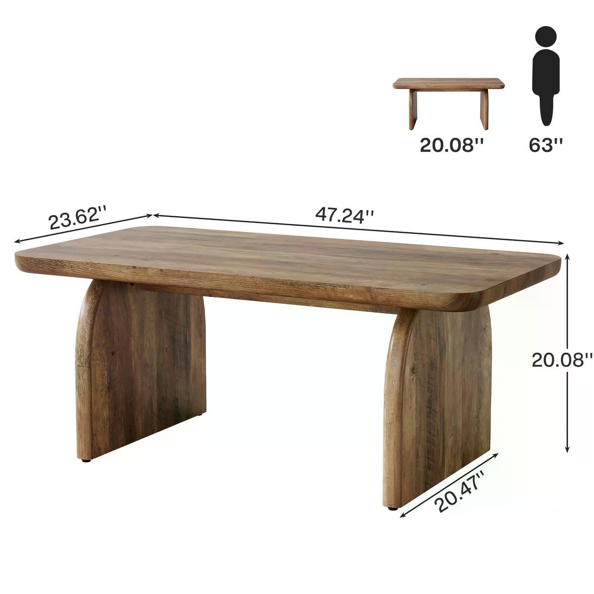 Coffee Table, Farmhouse Center Table Low Cocktail Tea Table