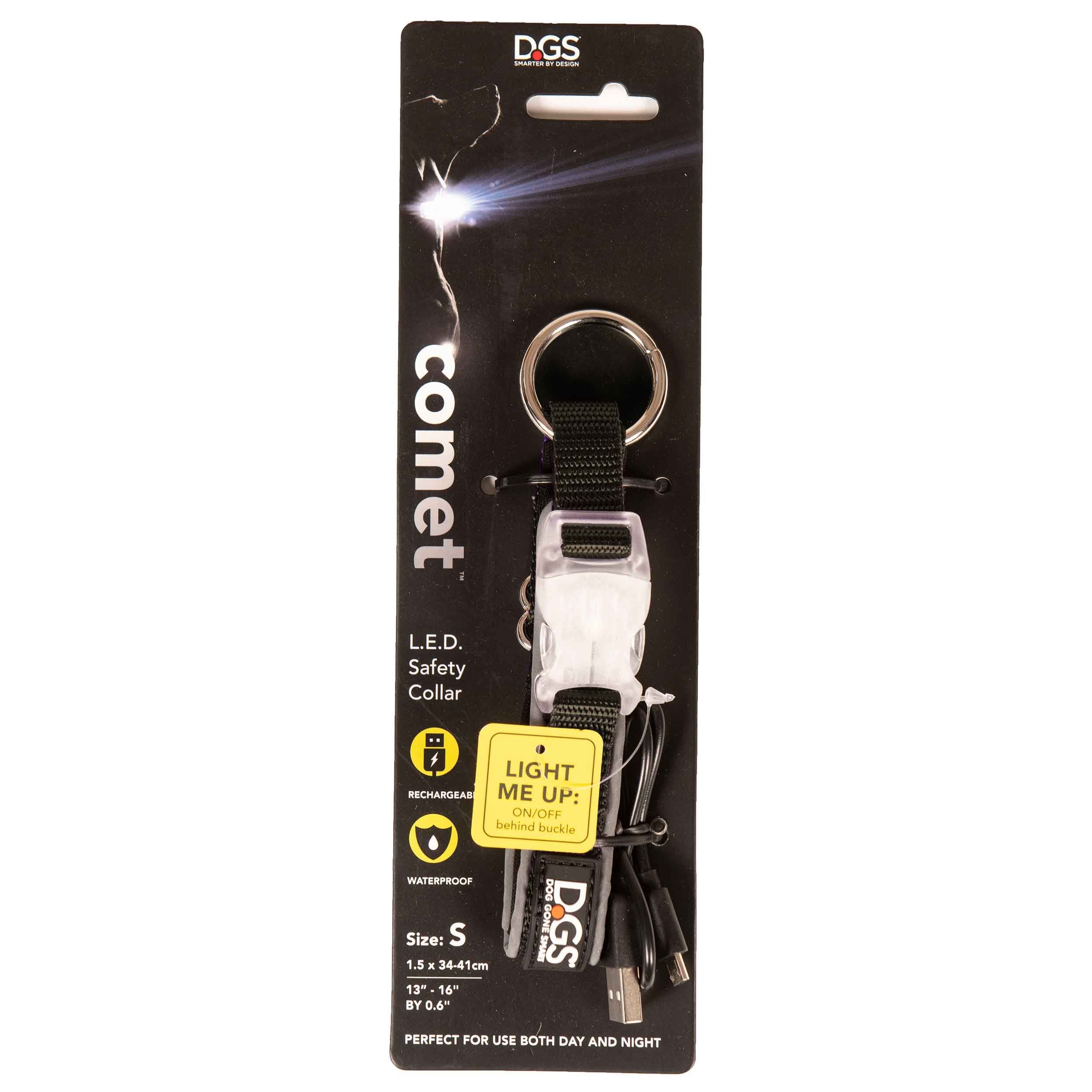 DGS Pet Products Comet Rechargeable Light Up Dog Collar Small Red 13.5" - 16" x 0.6"
