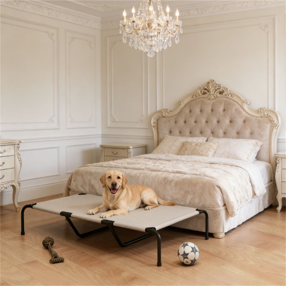 Large dog bed, pet bed, beige