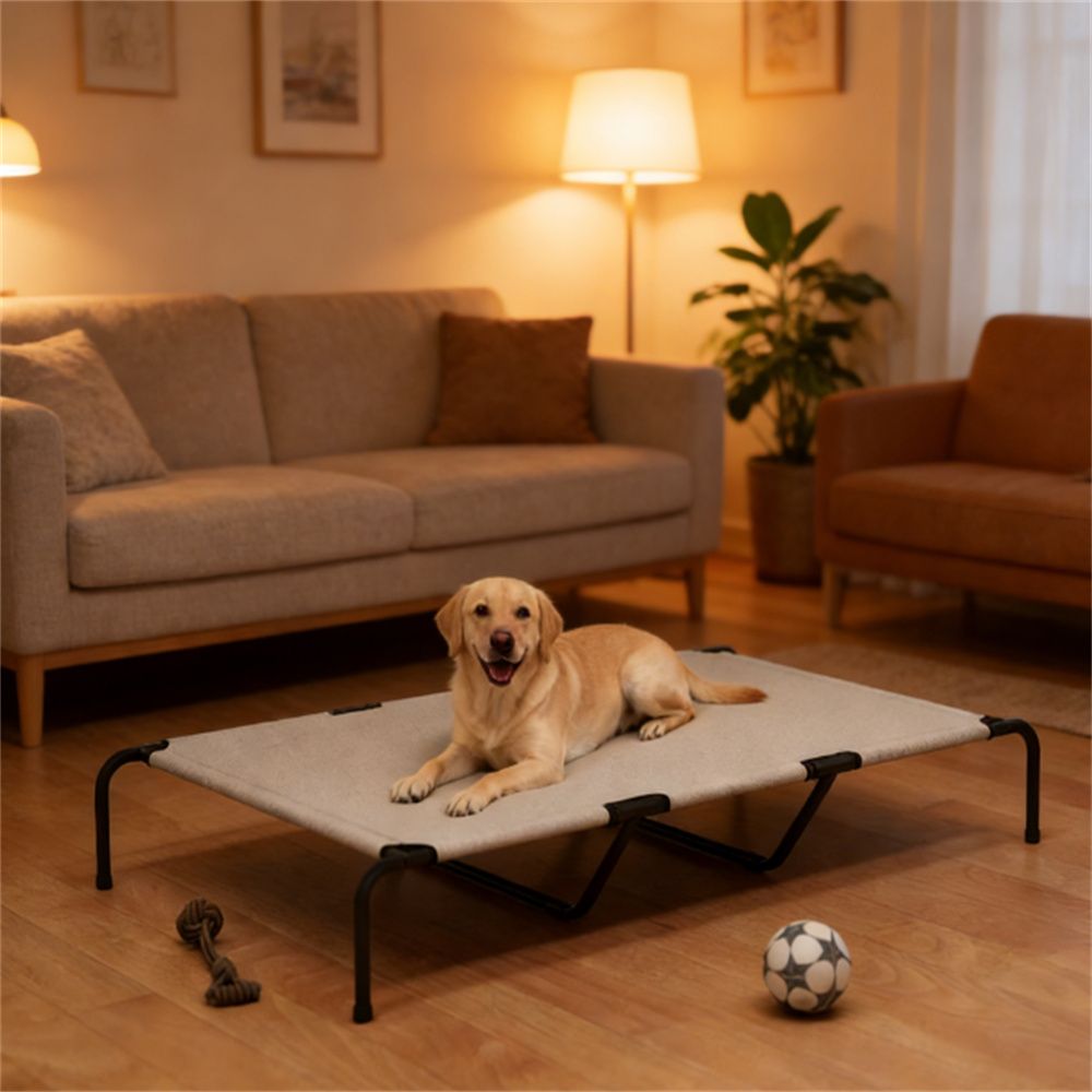 Large dog bed, pet bed, beige