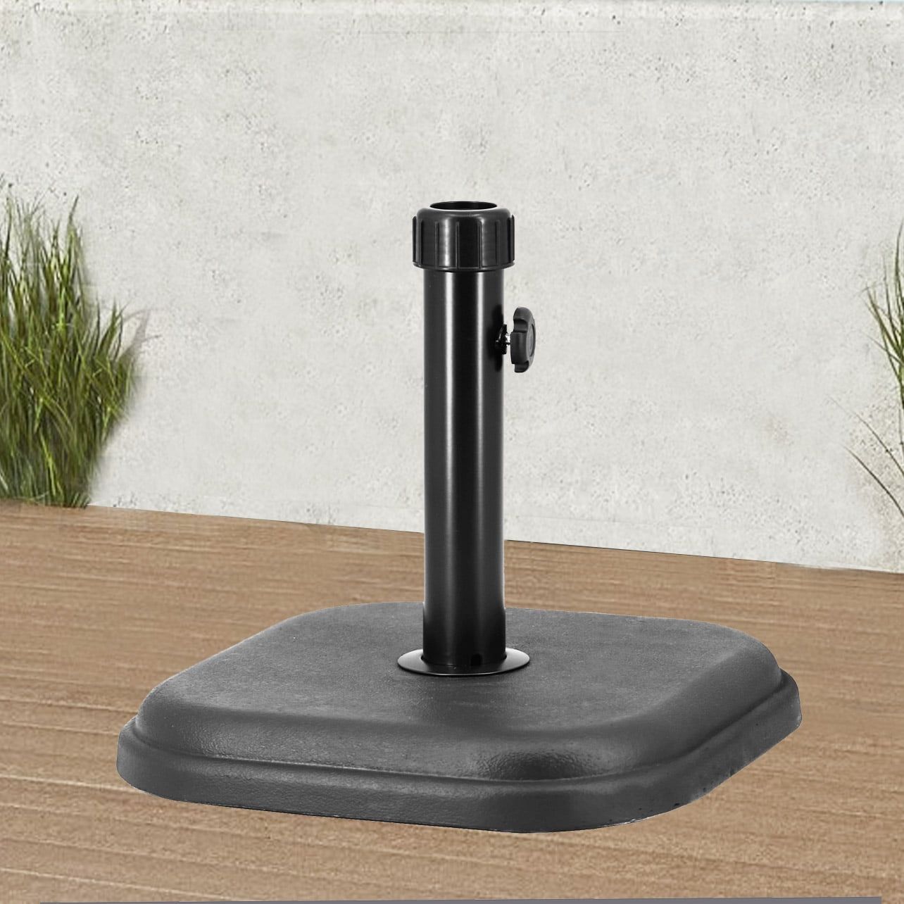 24 lb. Square Patio Umbrella Base Outdoor Umbrella Stand For Use With Patio Table in Black