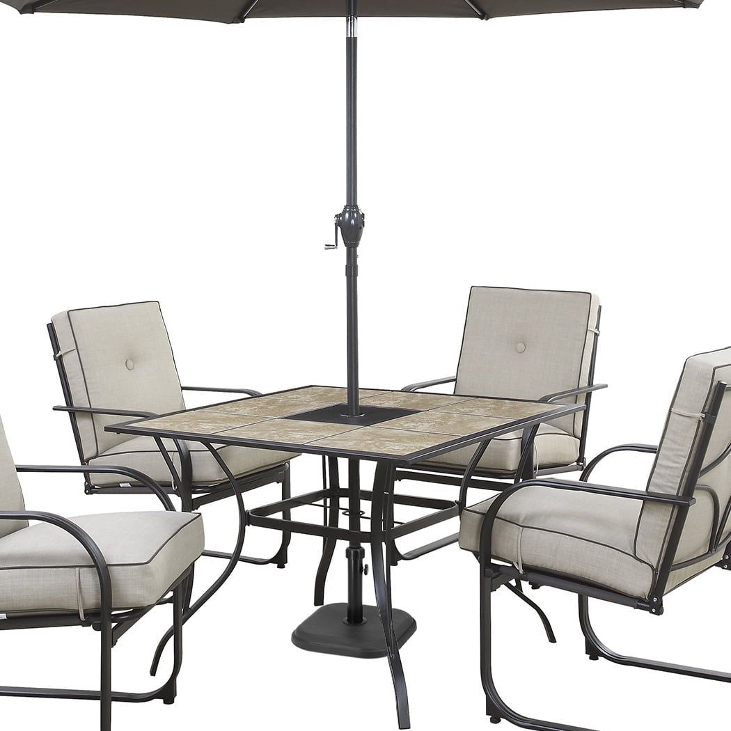 24 lb. Square Patio Umbrella Base Outdoor Umbrella Stand For Use With Patio Table in Black