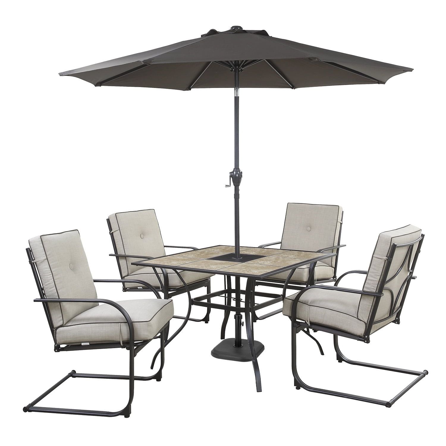 24 lb. Square Patio Umbrella Base Outdoor Umbrella Stand For Use With Patio Table in Black