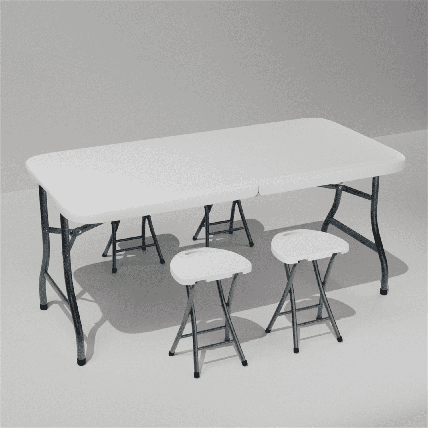 6ft Plastic FoldingTable,Portable Collapsible Table Outdoor Foldable Picnic Table for, Party, Hiking, Patio,Banquet, Wedding,Camping,with Lock,Handle, White