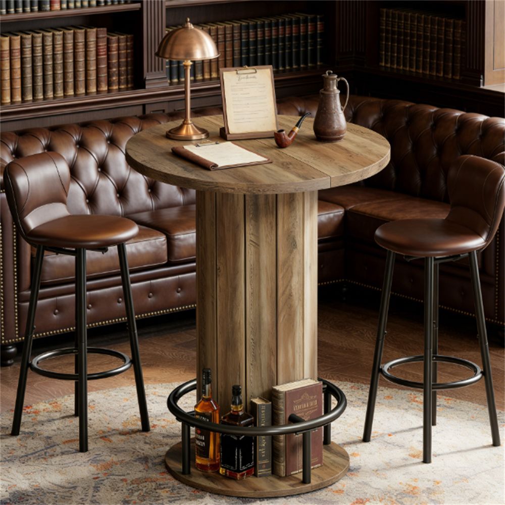 Round table, bar table, coffee table, Space Saving Design (table only)