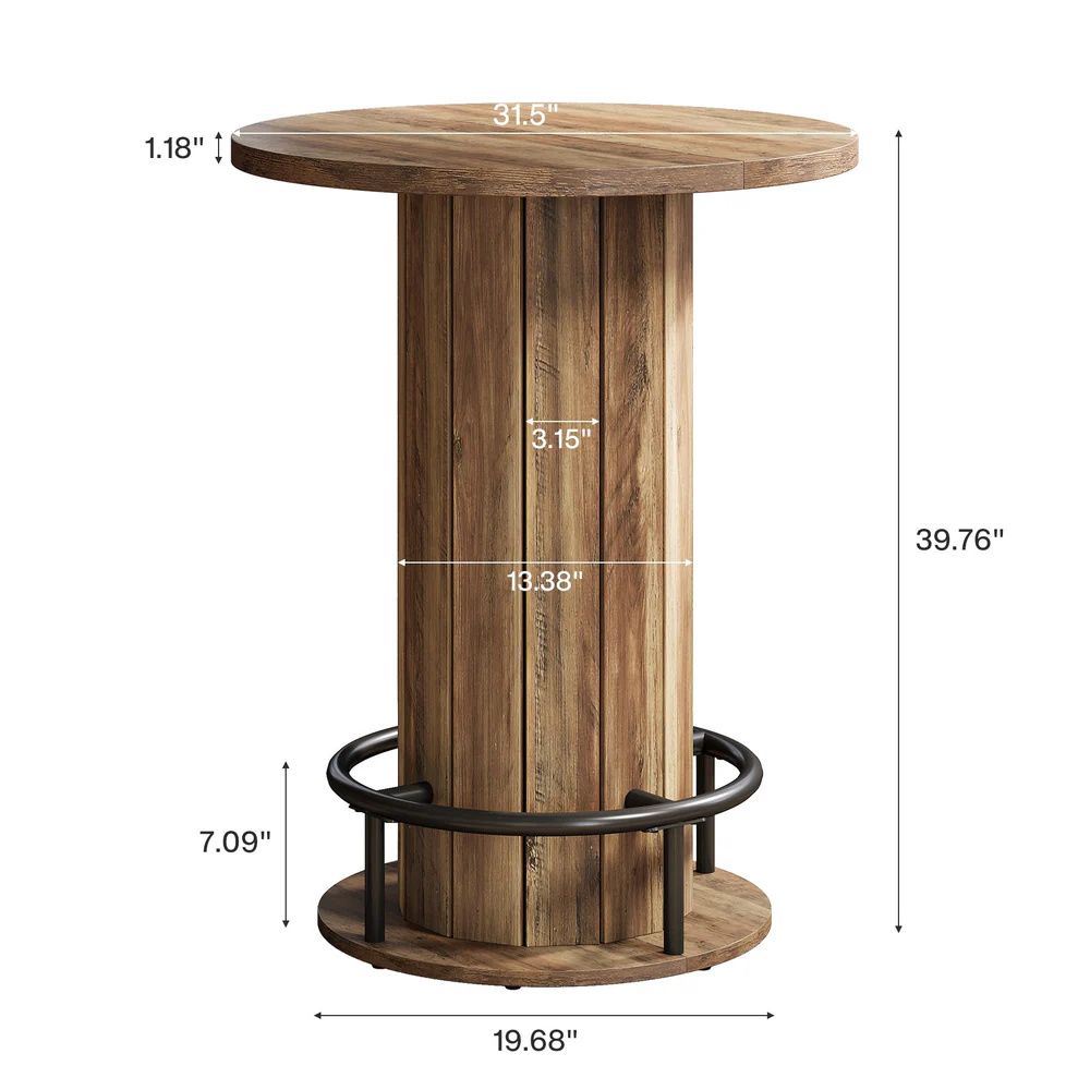 Round table, bar table, coffee table, Space Saving Design (table only)