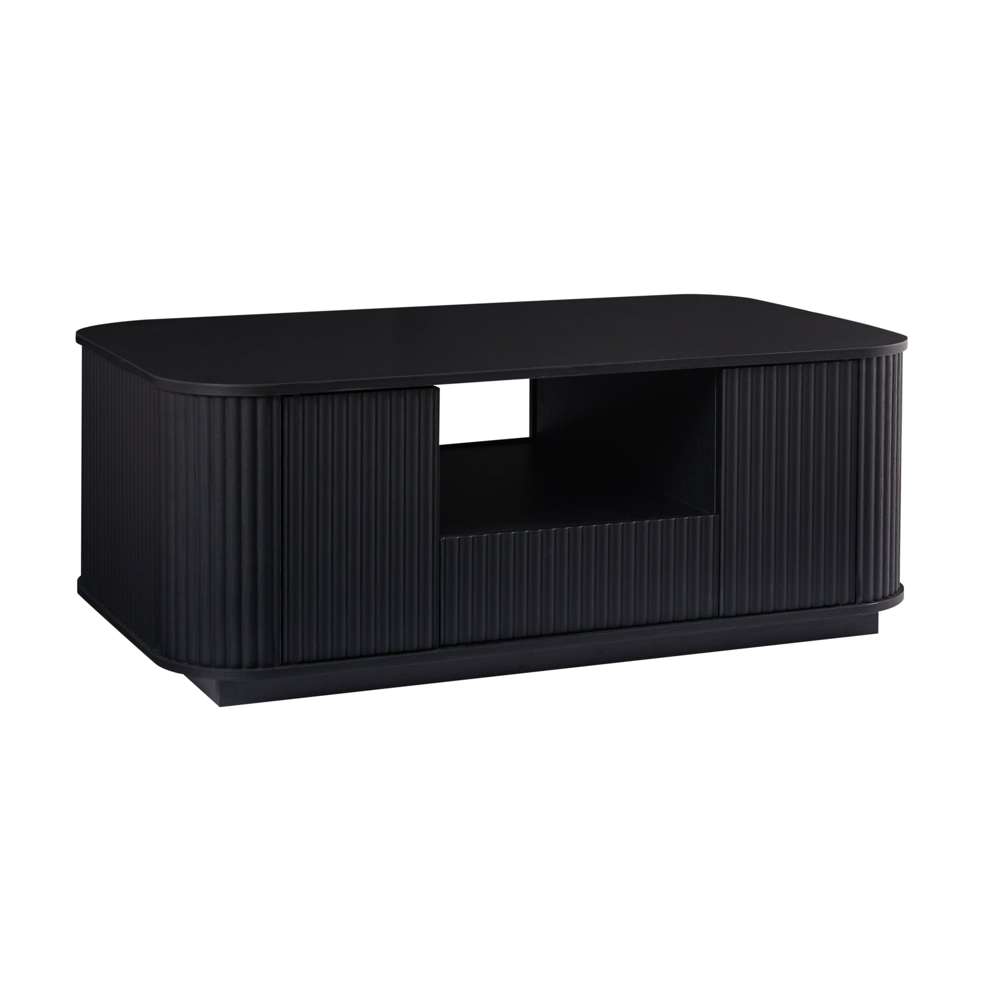 46.5"modern luxury oval coffee table with drawers and storage compartments, curved contour design, living room center coffee table, suitable for living rooms and offices