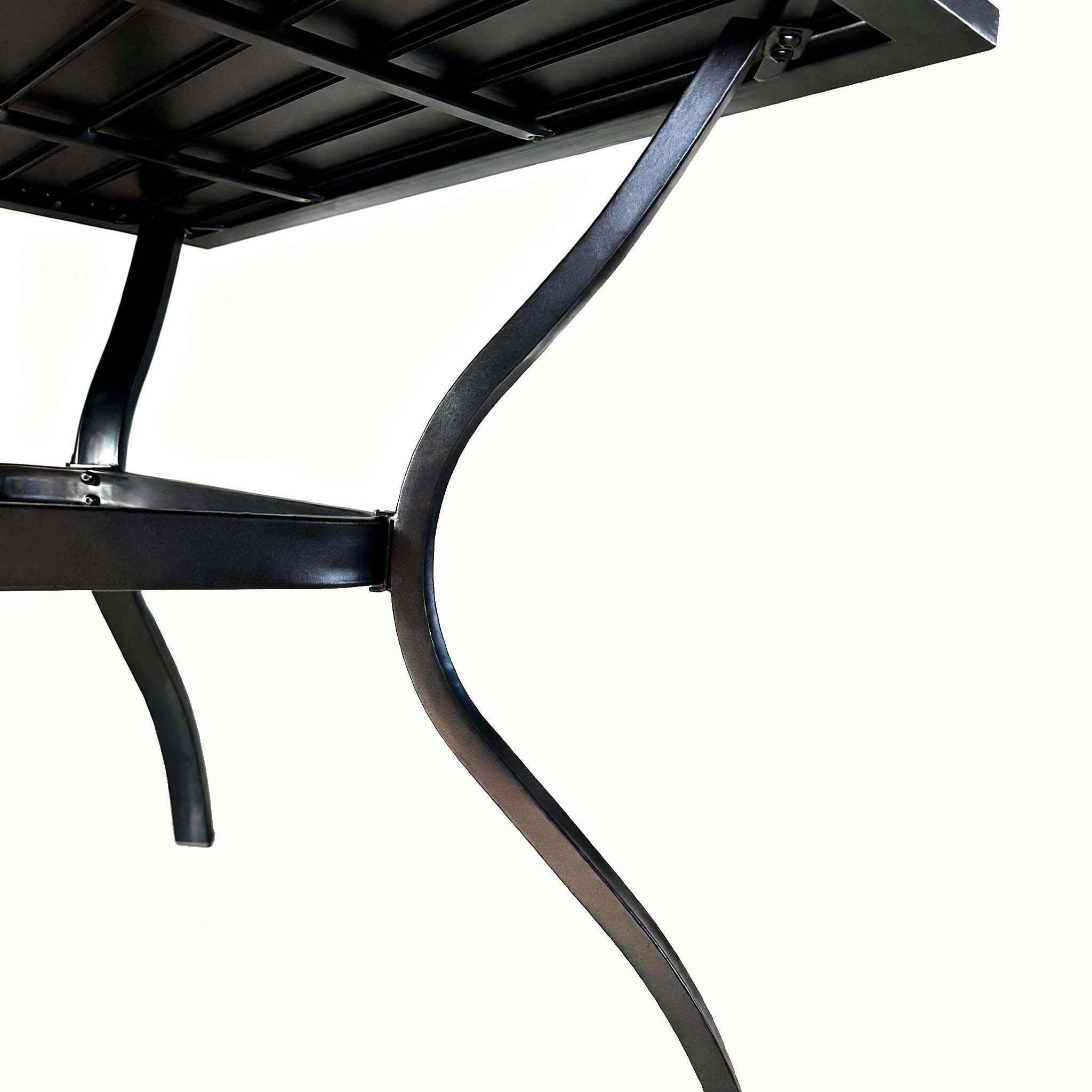 Metal Steel Slat Patio Dining Table Square Backyard Bistro Table Outdoor Furniture Garden Table