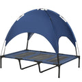 48" x 36" Elevated Portable Dog Cot Cooling Pet Bed with UV Protection Canopy Shade, Dark Blue